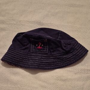 Janie and Jack boys reversible bucket hat blue / plaid 12-24 months VGUC